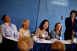 OWL, the Voice of Women 40+ issues it's 2015 Mother's Day Report Wednesday, May 6, 2015 in Washington at the National Press Club with Vernice Armour, Carol Gardner, Svetlana Kim, Patricia Lizarraga, Nell Merlino, Gail Sheehy, Jeanne Sullivan Teresa Younger, and Kay Koplovitz. (Sharon Farmer/sfphotoworks)